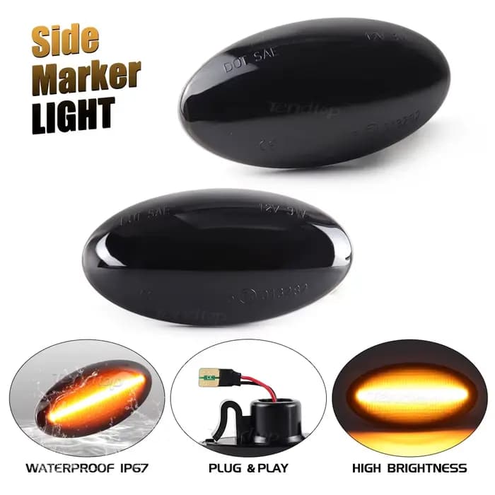 2 pièces clignotant dynamique LED répéteur de clignotant lumière séquentielle clignotant feu de posi