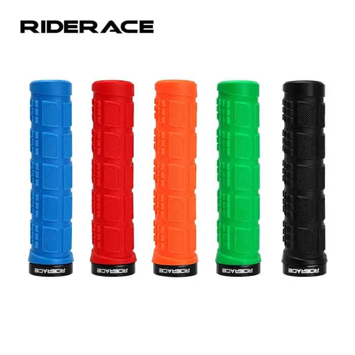 RIDERACE poignées de vélo de montagne anti-dérapant Durable résistant aux chocs en caoutchouc TPR en