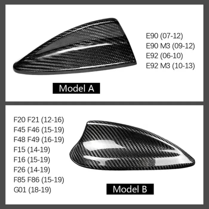Couvercle d'antenne en Fiber de carbone véritable, pour BMW M2 M3 M4 12345 série 7 X1 X3 F22 F30 F34