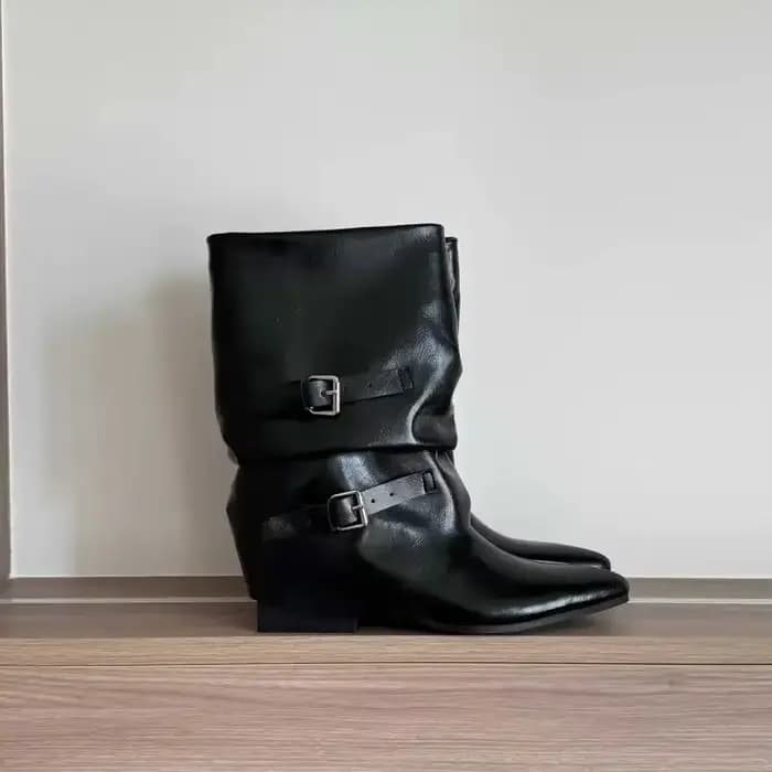 2025 Nouvelles bottes de cavalier pour femmes minoritaire mi-mollet