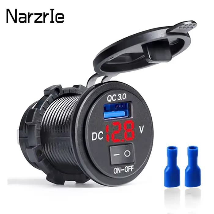 Prise de chargeur de voiture USB Quick Charge 3.0, voltmètre à affichage numérique, prise de chargeu