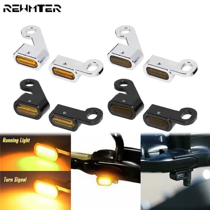 Clignotant LED pour moto, feux de course immunambre, mini lampe pour Harley Sportster XL 48, 72, 120
