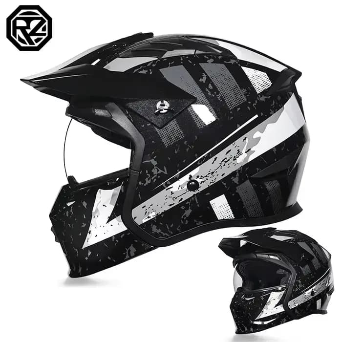 Orz casque rétro quatre saisons noir guerrier combinaison casque mâle moto casque complet moto femme