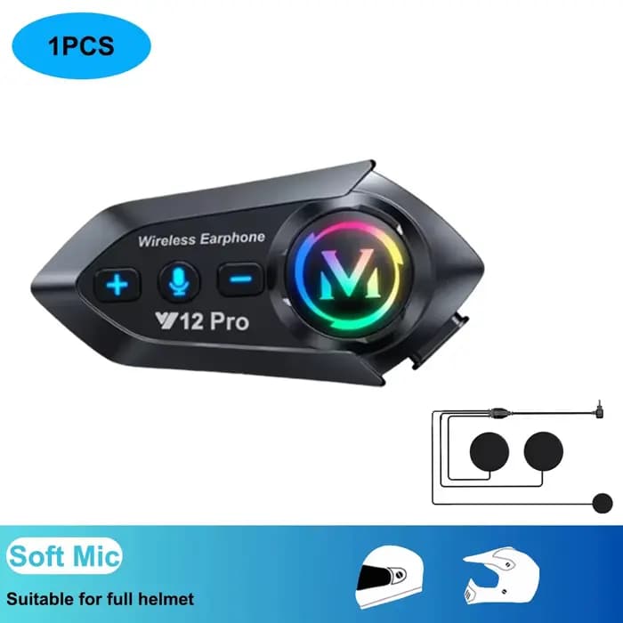 Casque Intercom Moto Y20 Pro 1/2x Bluetooth 5.4 Interphone 300M Radio FM Appel Mains Libres Partage 