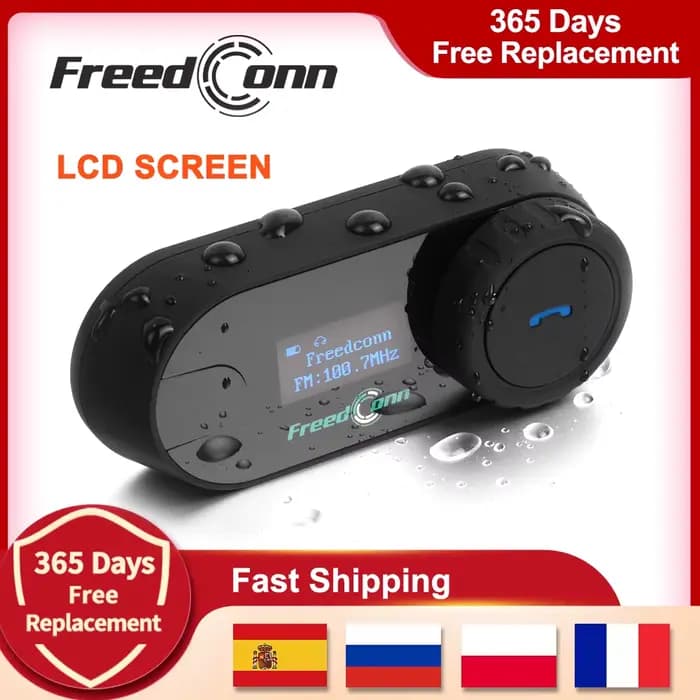 FreedConn – oreillette Bluetooth SC pour moto, appareil de communication pour casque, Intercom sans 