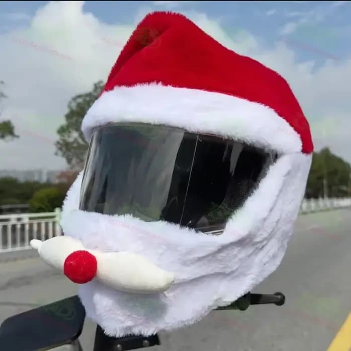 Housse de casque de moto Père Noël, décoration de casque pour Noël, cyclisme, casque intégral, cadea