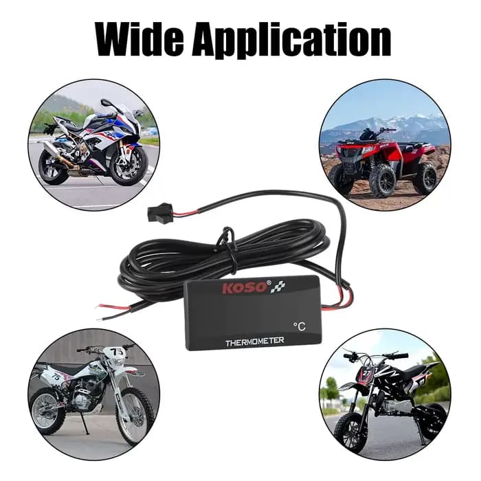 Therye.com Indicateur de température de moto avec capteurs, eau précieuse, rénovation, compteur d'io