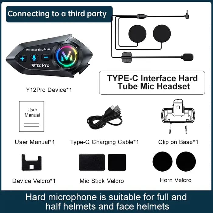 Interphone pour casque de moto, double cœur, puce 5.4, Distance de 500M, étanche Ipx6, casque de par