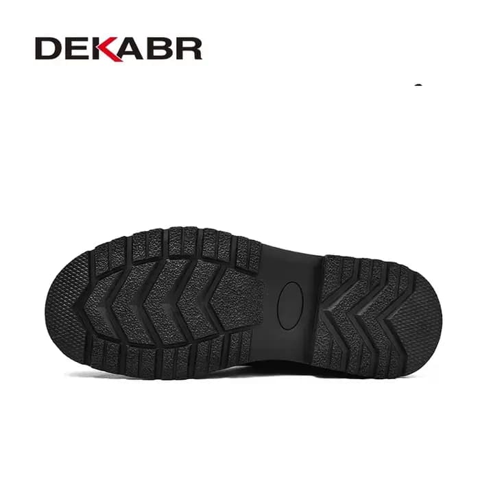 DEKABR-Chaussures de Moto Classiques en Cuir group Souple pour Homme, Bottes de Neige en Fourrure Do