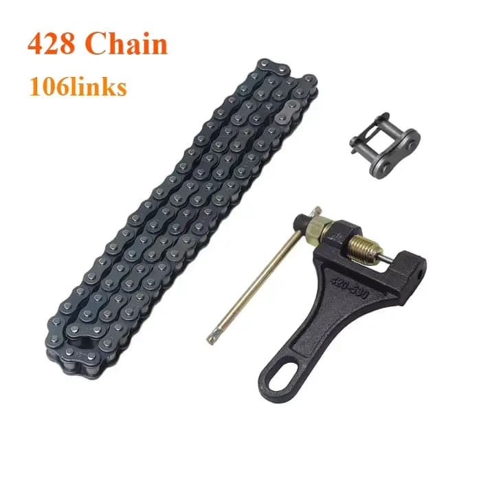 Pignon avant 17mm 14T 15T 16T 17T + 76mm 41T 428, pignon arrière + 428 106 liens JOfor RL facades D3