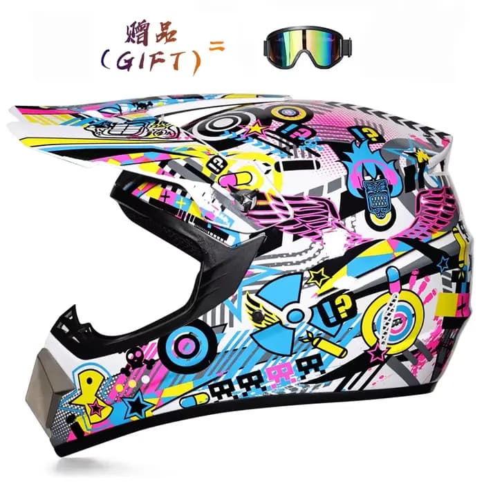 Casques de moto avec couverture complète visage, pour motocross, pour course hors route, ATV, Dirt B