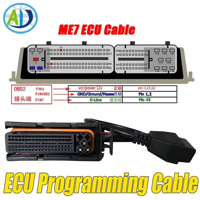 Câble de programmation ECU pour Bosch ME7 EDC15 EDC15P EDC15V EDC15VM + moteur pour VW/Audi/Skoda, c