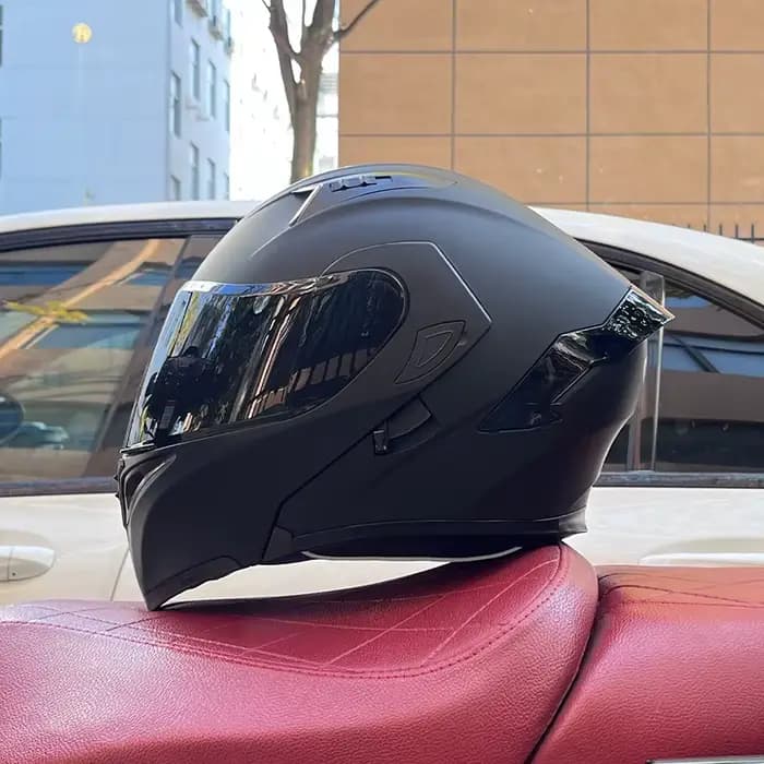 Casque de moto intégral ORZ casque de course à motif géométrique Mecha casque de sécurité certifié D