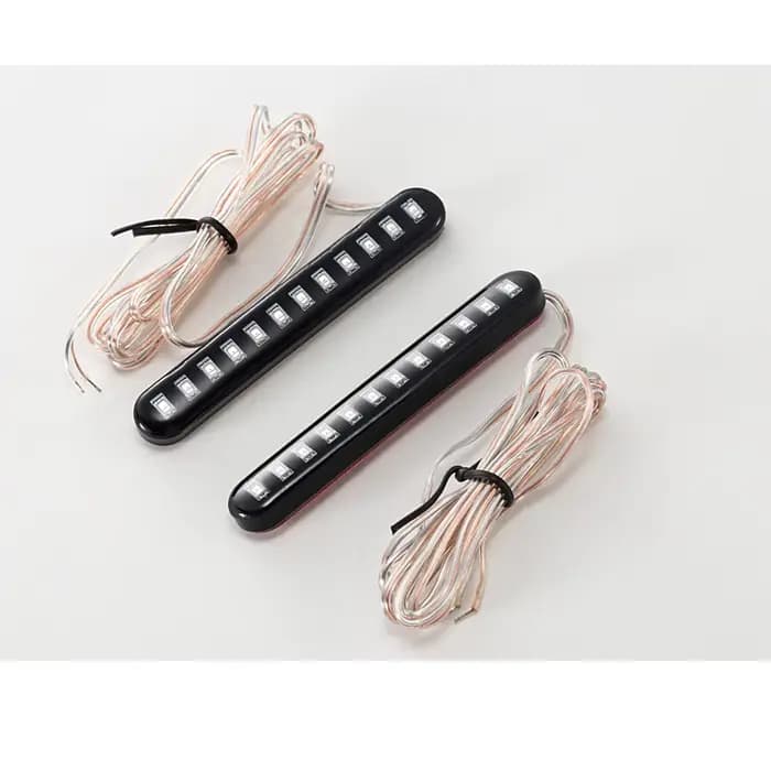 2 pièces 12 LED Moto feux de signalisation séquentiel eau coulant Mini bandes Moto voiture bandes Le