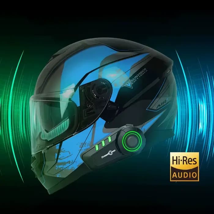 FreedConn-Casque de moto sans fil avec suppression du bruit, FM, musique stéréo, IP65, étanche