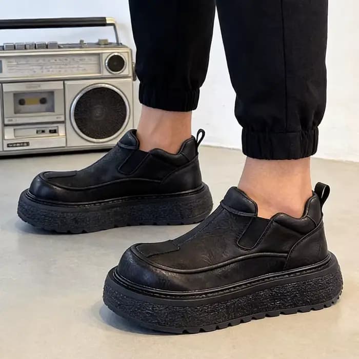 Bottes de moto à semelles épaisses pour hommes, chaussures de moto décontractées de styliste de Styl