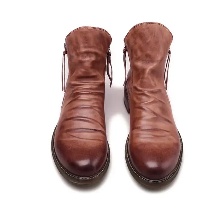 Bottines rétro confortables en cuir antidérapantes pour hommes, chaussures de Cowboy, baskets, 2022