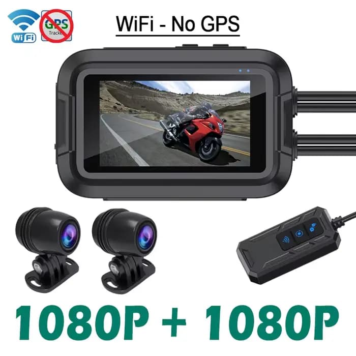 Caméra de tableau de bord étanche pour moto, caméra de moto, DVR complet, WiFi, GPS, avant, arrière,