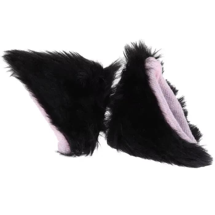 Paquet de 2 accessoires de casque d'oreilles de chat en fausse fourrure, oreilles de chat en peluche