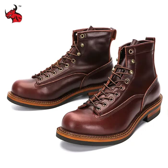 Nouvel arrivage! Bottines de moto Vintage décontractées pour hommes, chaussures en cuir de vache à s