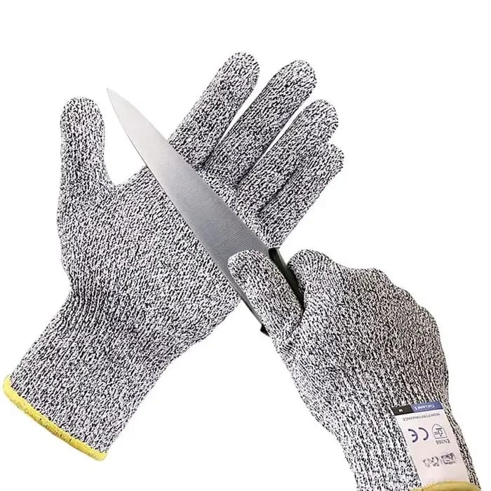 GMG-Gants de travail anti-coupure, Gants anti-coupure, Gris, Noir, Jardin, Niveau 5, Sécurité, PE, E