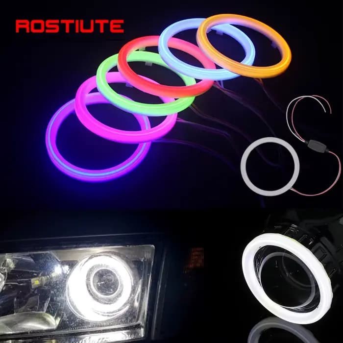 2 phares LED en coton avec yeux d'ange, 60/70/80/90/100MM, pour voiture, moto, ATV