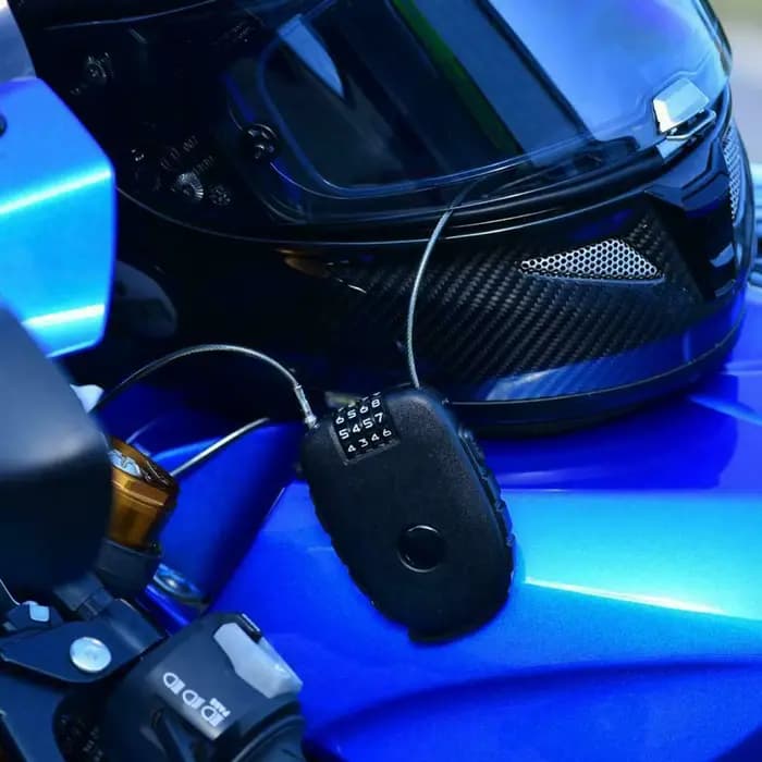 Serrure de casque de moto, Mini mot de passe, antivol, câble de casque de moto, serrure à combinaiso