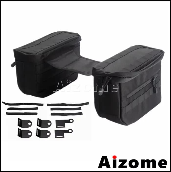 Sacs de selle latéraux de moto imperméables, sacs de selle de rangement de voyage pour outils de cav