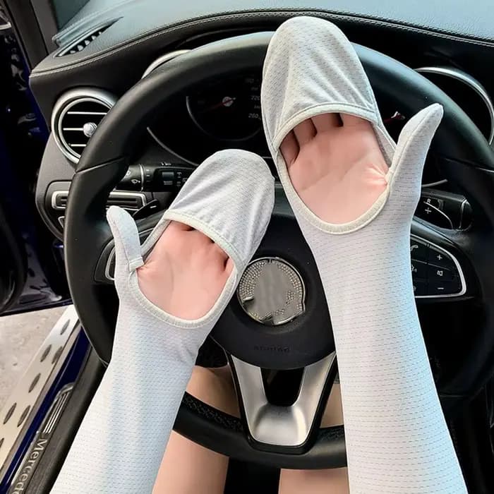 Gants de conduite anti-UV avec couvre-doigts, manches en soie glacée anti-UV, manchons de protection