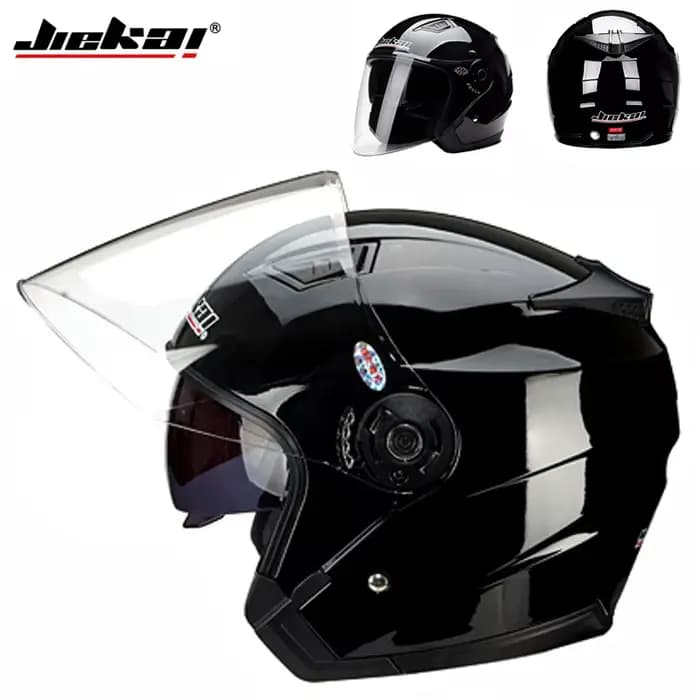 JIEKAI casque Scooter moto électrique moteur Van hommes femmes Vintage Double visière casques adapté