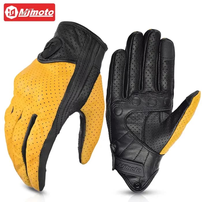 Gants de Moto en cuir rétro, confortables, résistants à l'usure, pour Motocross, Protection complète