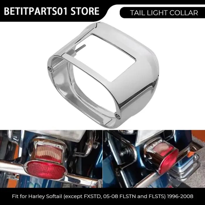 Accessoire de moto, 1 pièce, collier de feu arrière en plastique ABS chromé pour Harley Softail sauf