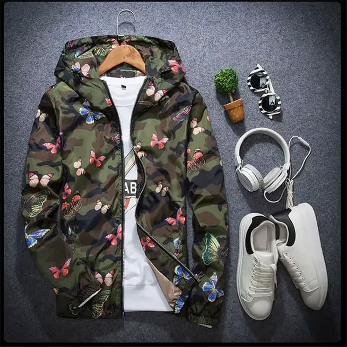 Vestes à capuche femmes manteaux 2025 automne vestes de base coupe-vent femme imprimé papillon fleuri dames veste légère à fermeture éclair