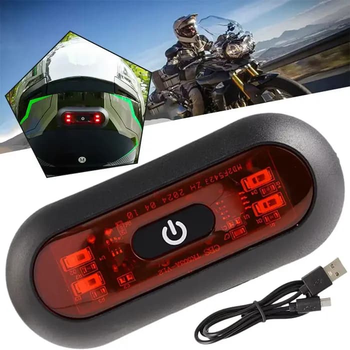 Casque de moto à lumière LED iodée