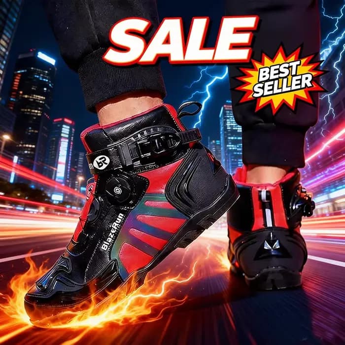 Chaussures de moto en cuir microfibre