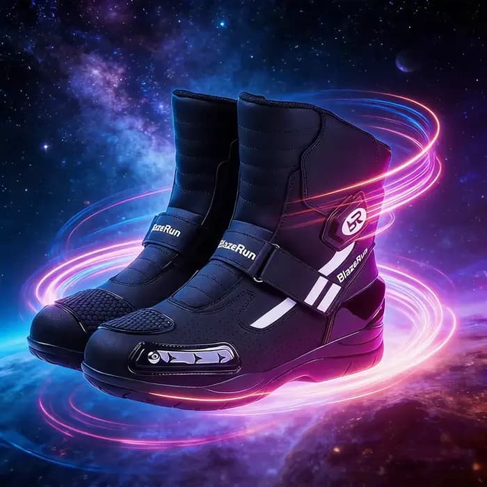 Nouvelles bottes de moto en cuir pour hommes