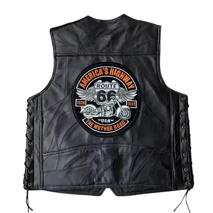 Veste sans manches pour hommes, nouvelle mode en cuir Rock Punk, gilet de moto brodé, Costume de Cosplay, manteau à bandes latérales