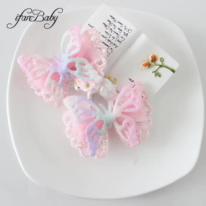 Épingles papillon mignonnes pour filles, pince à fleurs pour enfants, vêtements de sauna, accessoires pour enfants