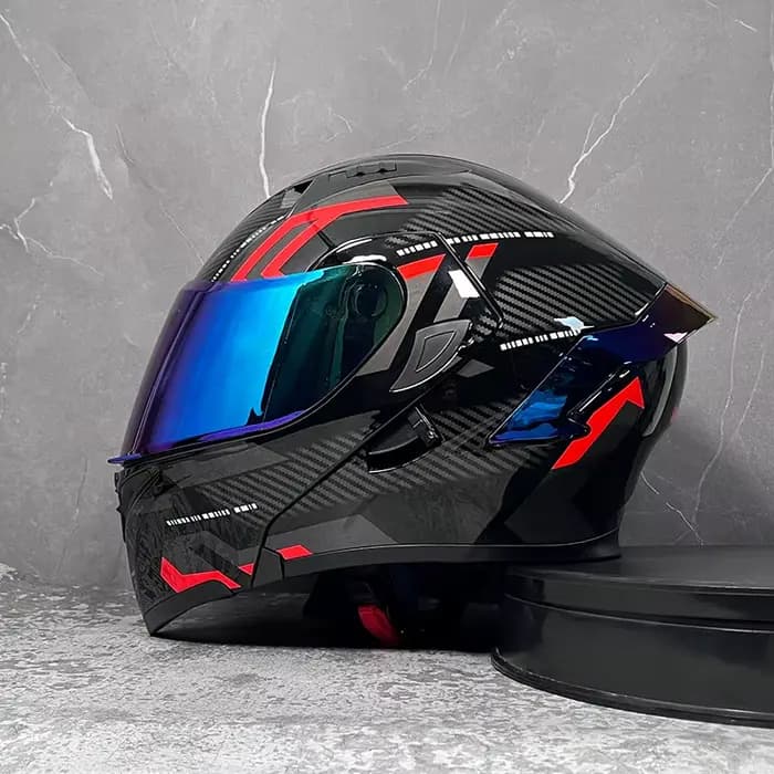 D'expériences de moto à double visière