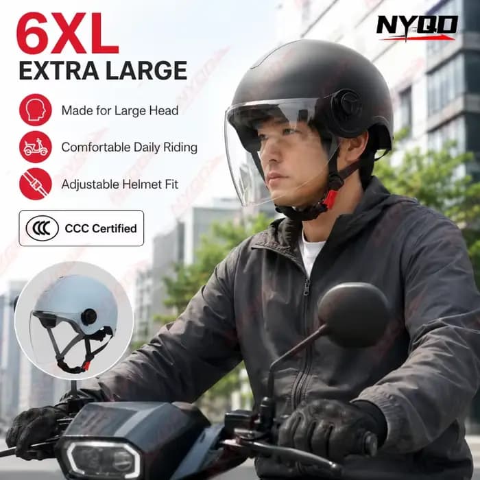 Demi-casque surdimensionné pour moto