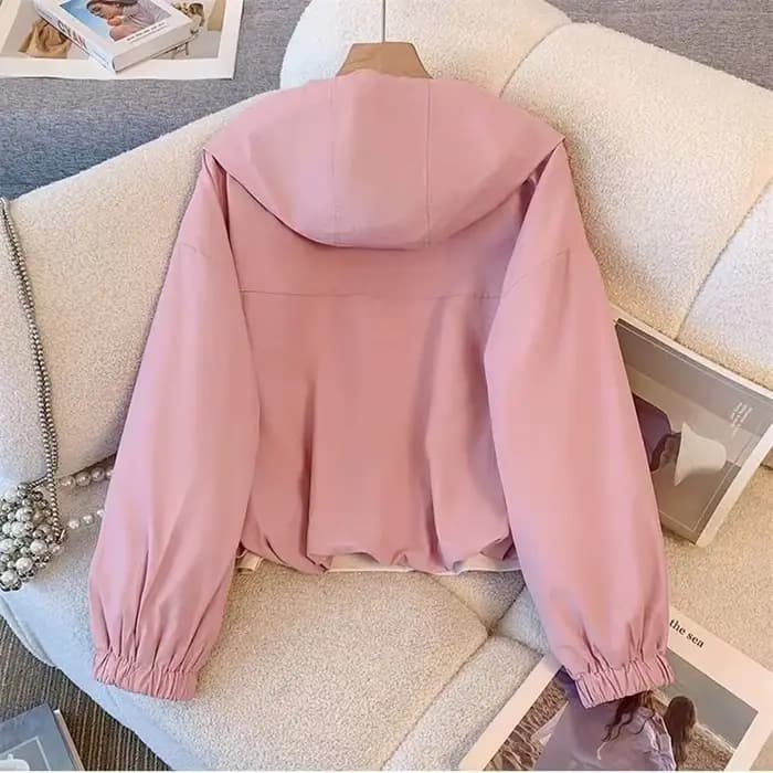 Veste à capuche pour femme, nouvelle collection printemps-automne 2026, manteau court à manches longues, vêtement de travail décontracté et polyvalent, avec fermeture éclair