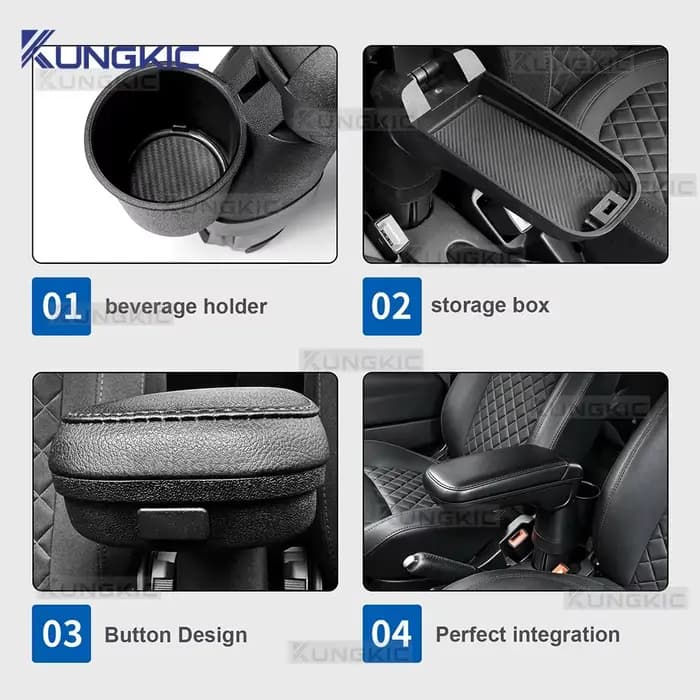 Boîte d'accoudoir pour Fiat 500, accessoires d'accoudoir de voiture, pièces de rénovation intérieure pour Abarth 595 2016 2017 2018 2019 2020 2021 2023 2024