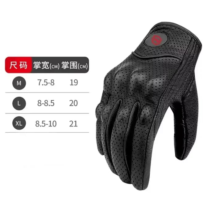 Gants de moto d'été en cuir pour hommes et femmes