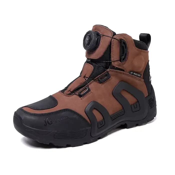 Bottes de Moto imperméables en cuir de vache