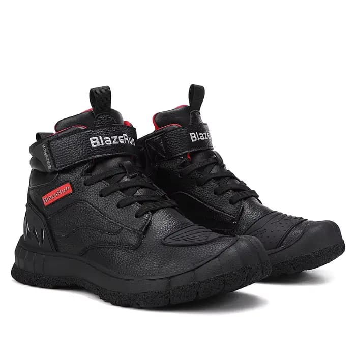 Bottes de moto en cuir pour hommes