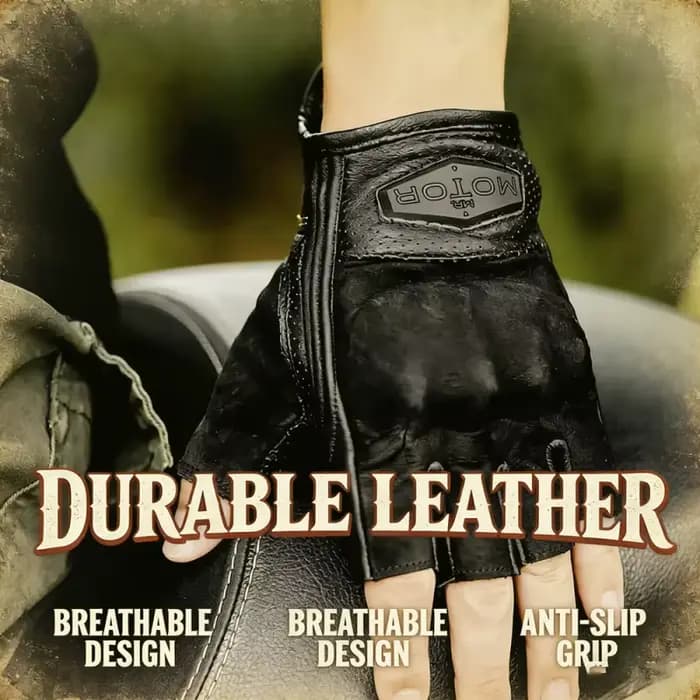 Gants de moto sans doigts pour hommes