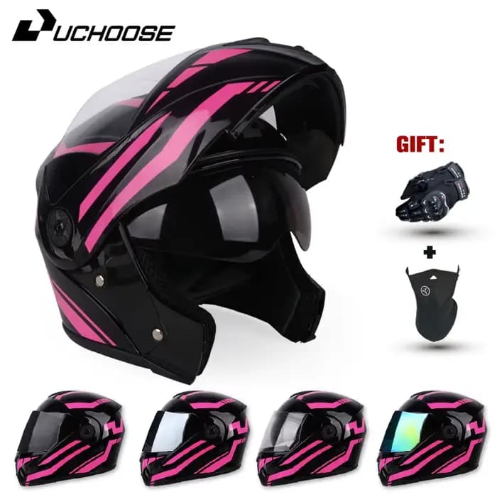 Casque intégral de moto à Double lentille