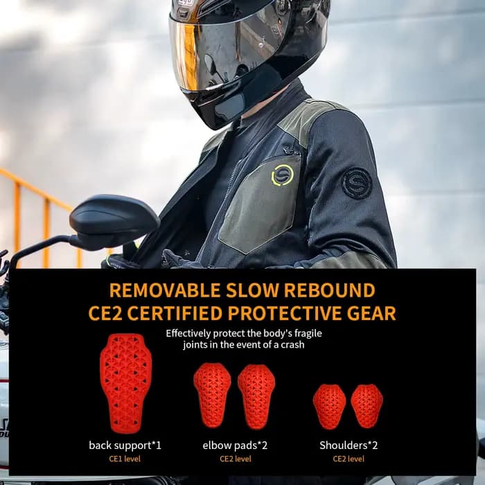 Veste de moto bleue d'été Certification CE