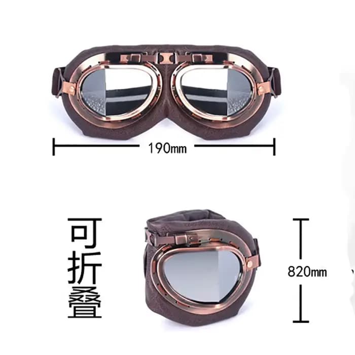Lunettes de moto en cuir vintage