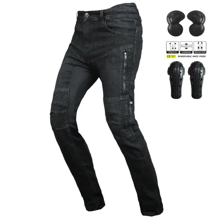Jean de moto respirant taille haute